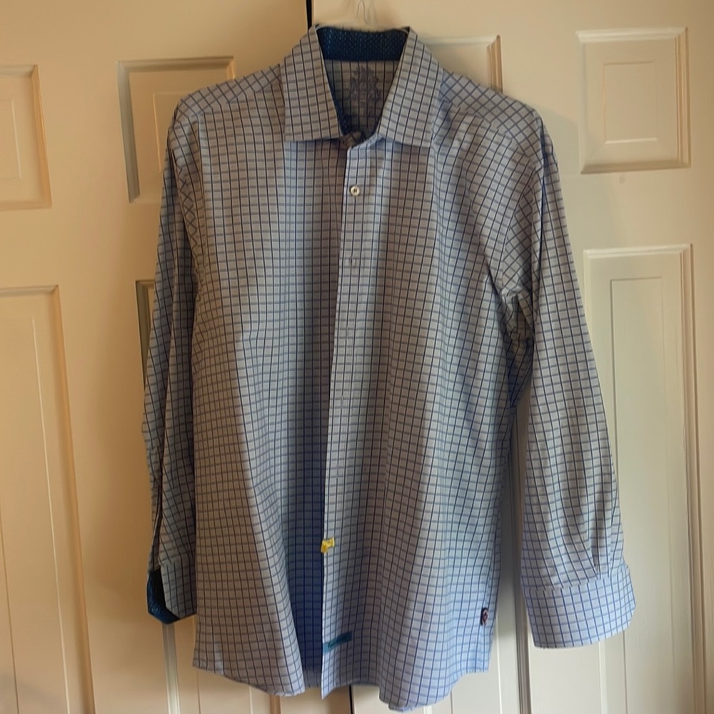 English Laundry blue checkered in great condition size 17.5